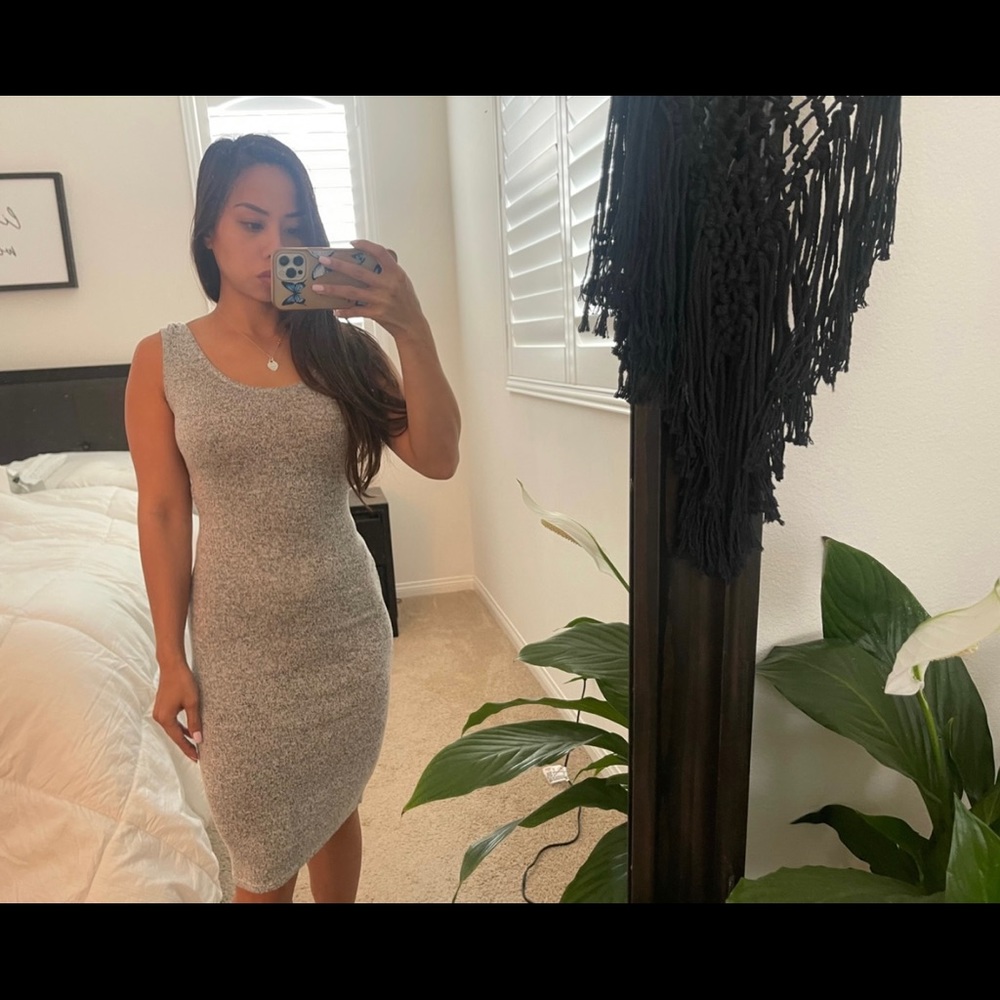 Grey Knee Length Dress